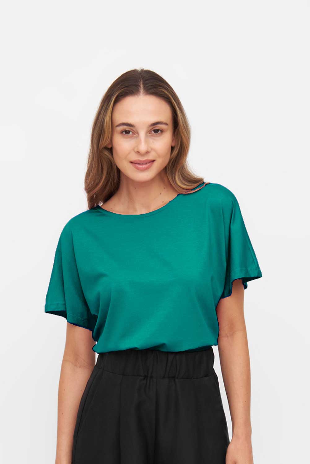 Rückenfreies Shirt FARI Petrol aus ECOVERO® Jersey