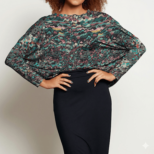 SLABBY - bunt gemustertes Oversize Longsleeve aus ECOVERO™