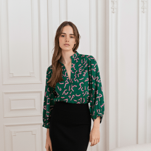 gemusterte Bluse MONYA forms aus ECOVERO®