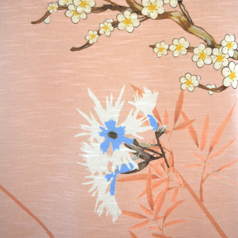 Shirt "Faro" in Rosé mit Blumen und Vogel Print - Detail Druck
