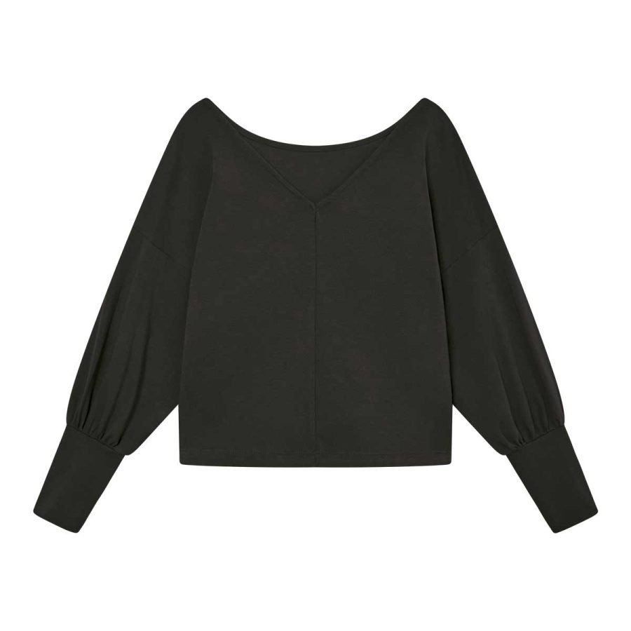 schwarzes Longsleeve AVA aus Bio-Baumwolle – Bild 6