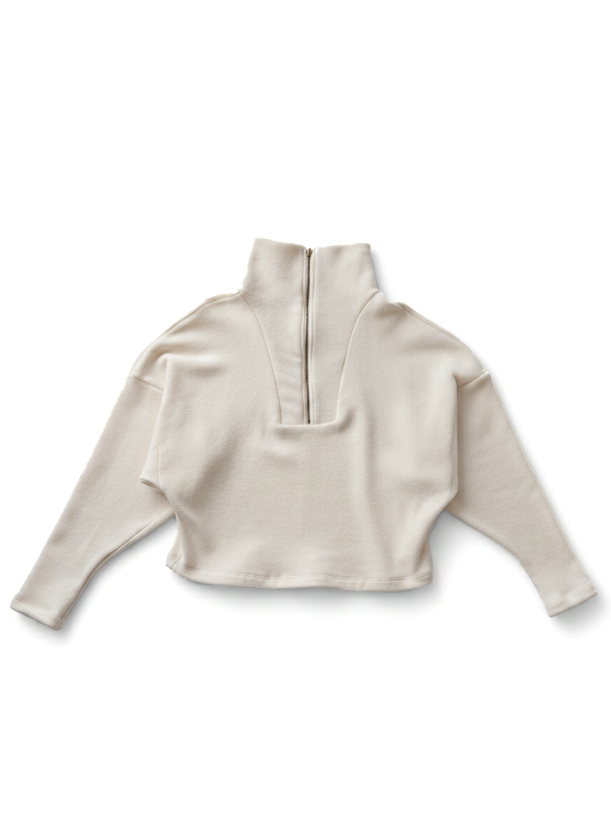 Troyer TROYA offwhite aus Bio-Baumwoll Fleece
