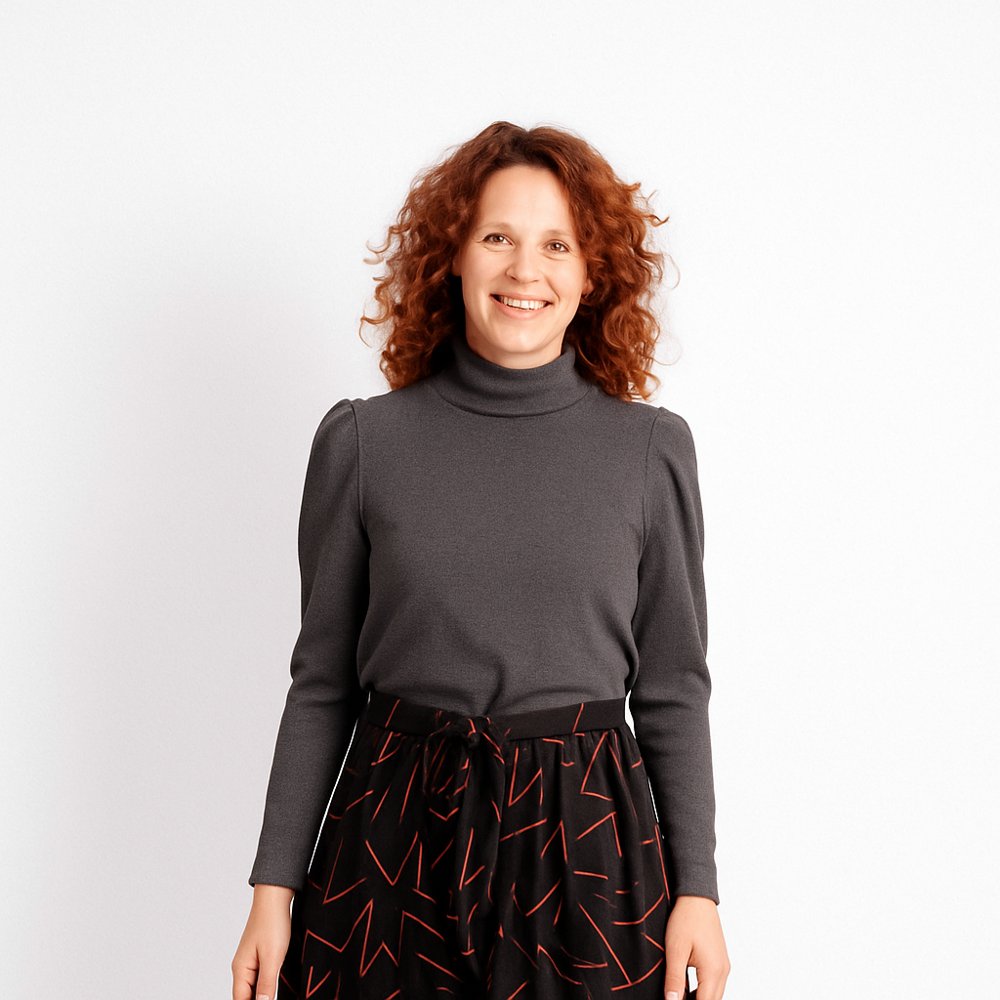 POUF grauer Rolli mit Puffärmeln