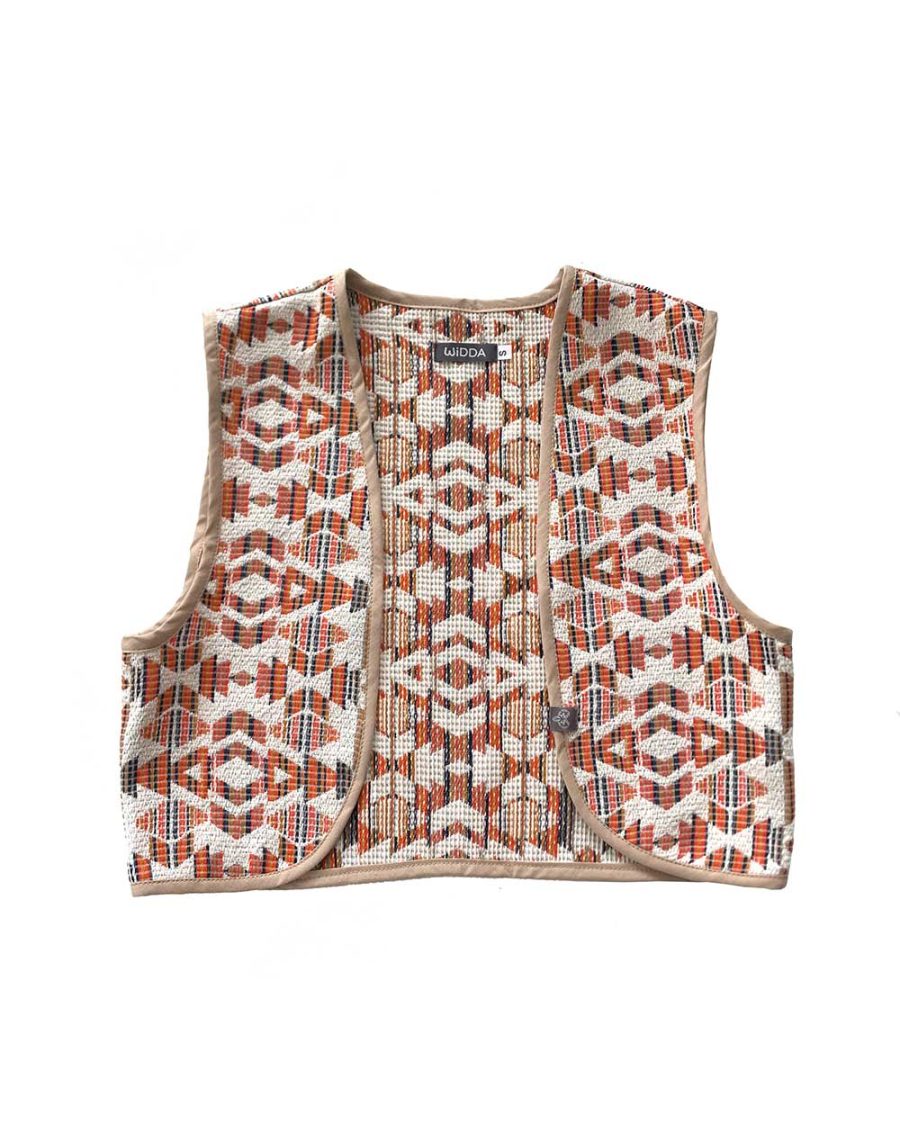 Weste MIA mit Jacquard Muster Beige – Bild 5