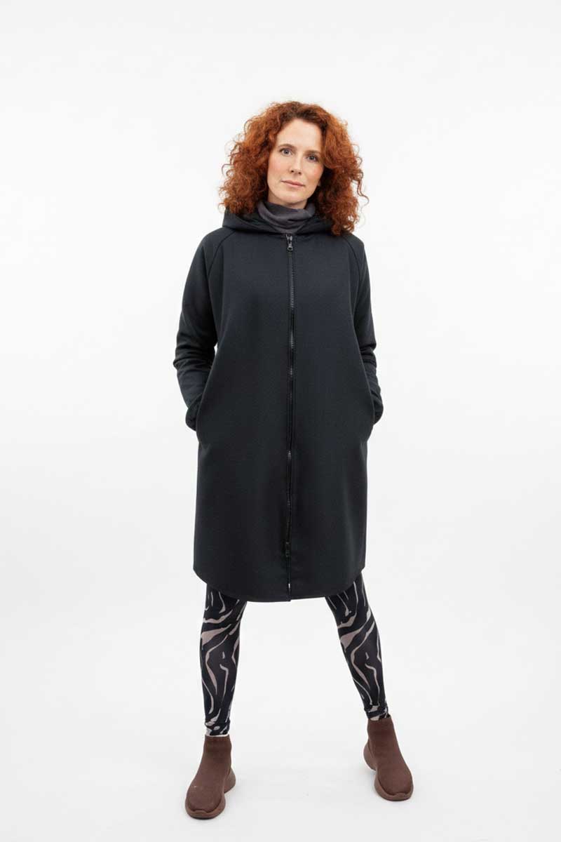 Longblouson VULKAN aus Denim (Bio-Baumwolle) - knielanger Blouson mit abgerundetem Saum