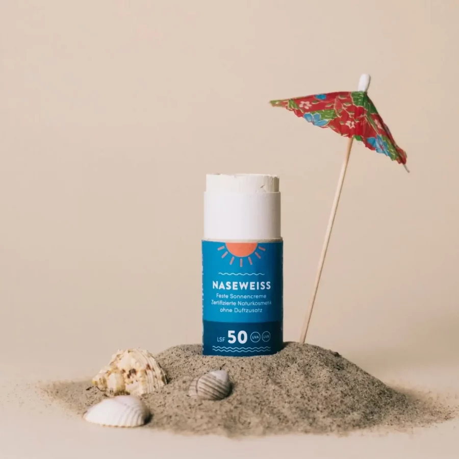 Naseweiss - feste Sonnencreme mit Lichtschutzfaktor 50 - Zero Waste Naturkosmetik von 4 People Who Care