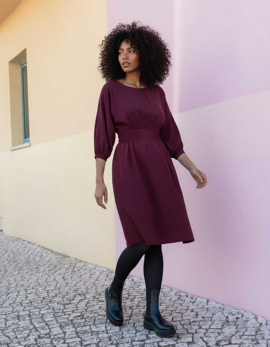 Kleid LISANNE Beere aus ECOVERO®