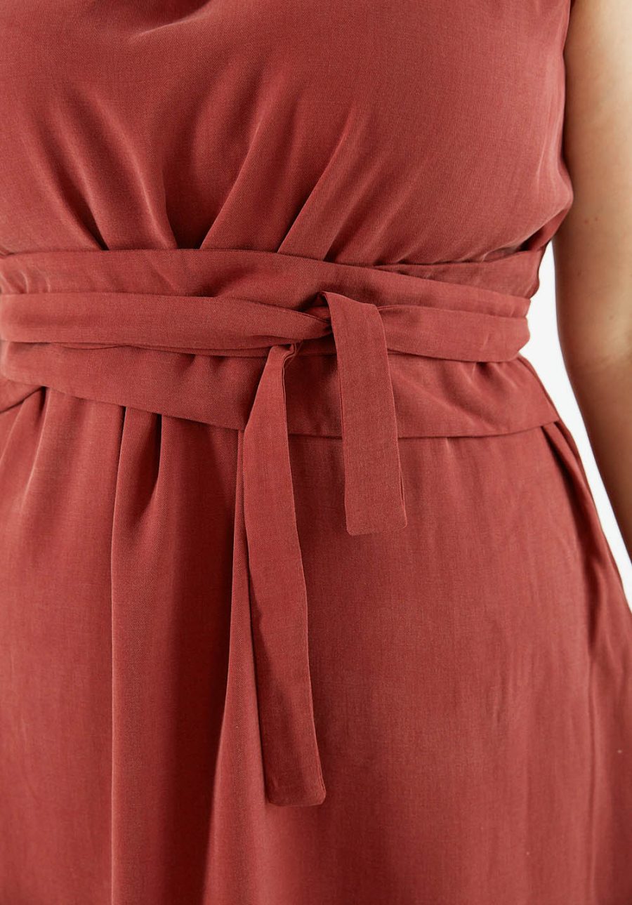 Weinrotes Kleid ADELE aus TENCEL