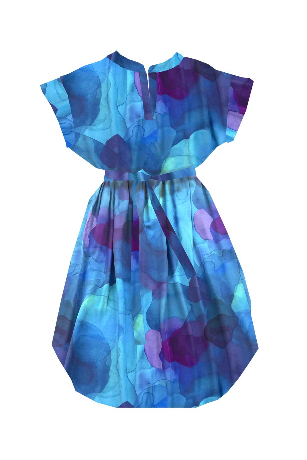 Gemustertes Hemdblusenkleid DENVER Dark Clouds aus ECOVERO® mit Gürtel