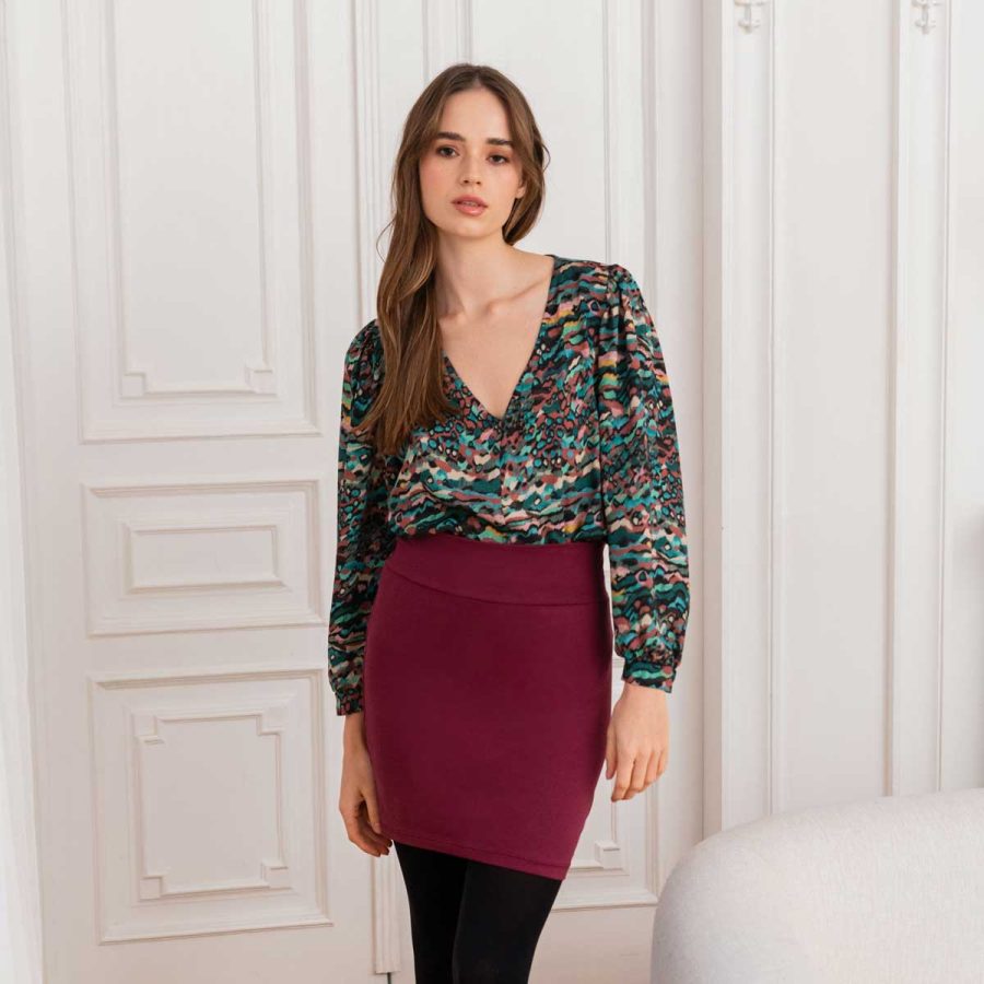 Bluse LUBO mit Print Grafik bunt