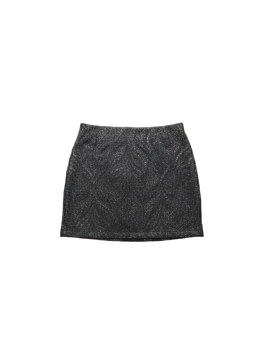 GITTA kurzer Rock Jacquard schwarz Glitzer