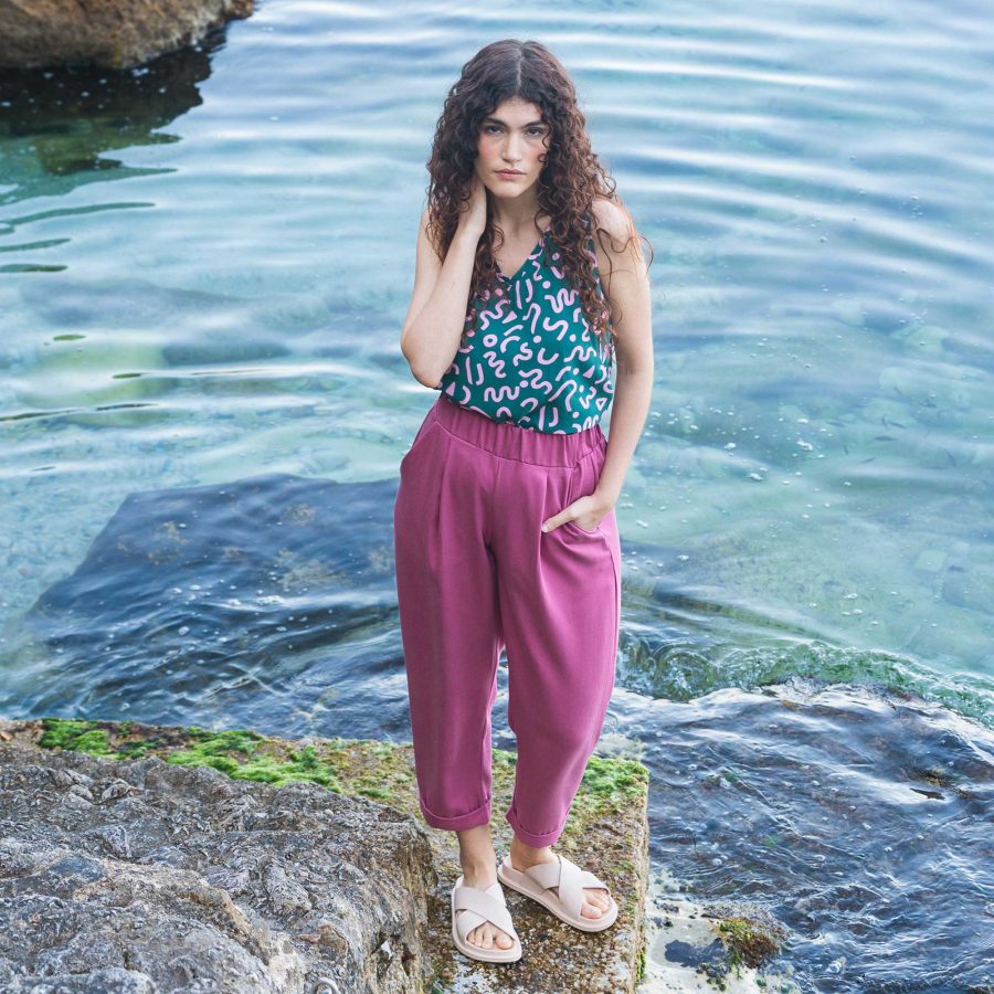 Bundfaltenhose JUPP pink aus TENCEL®
