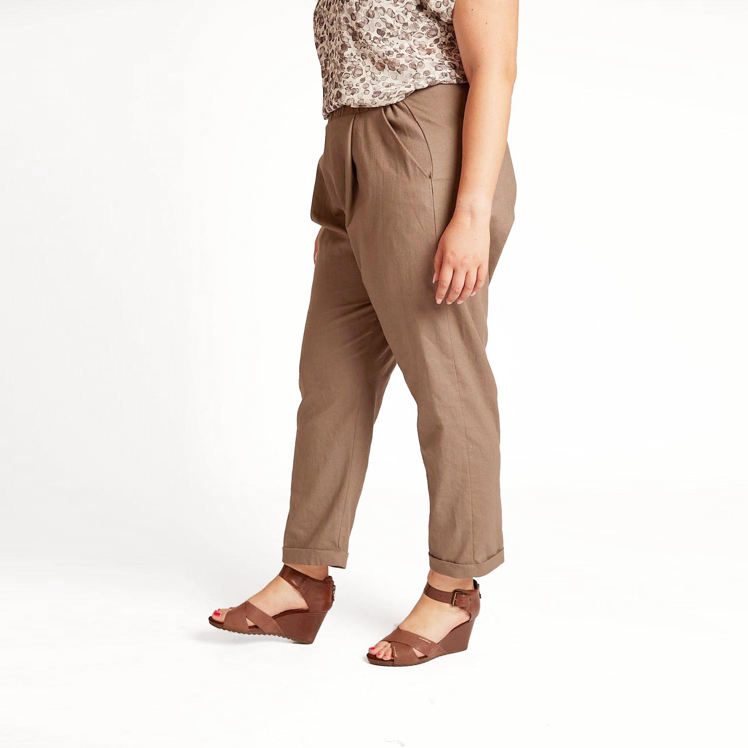Leinenhose BOLLE in Taupe