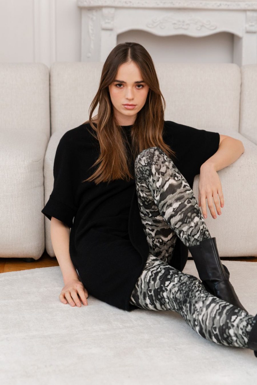 BASIC Leggings aus ECOVERO™ Jersey grau gemustert