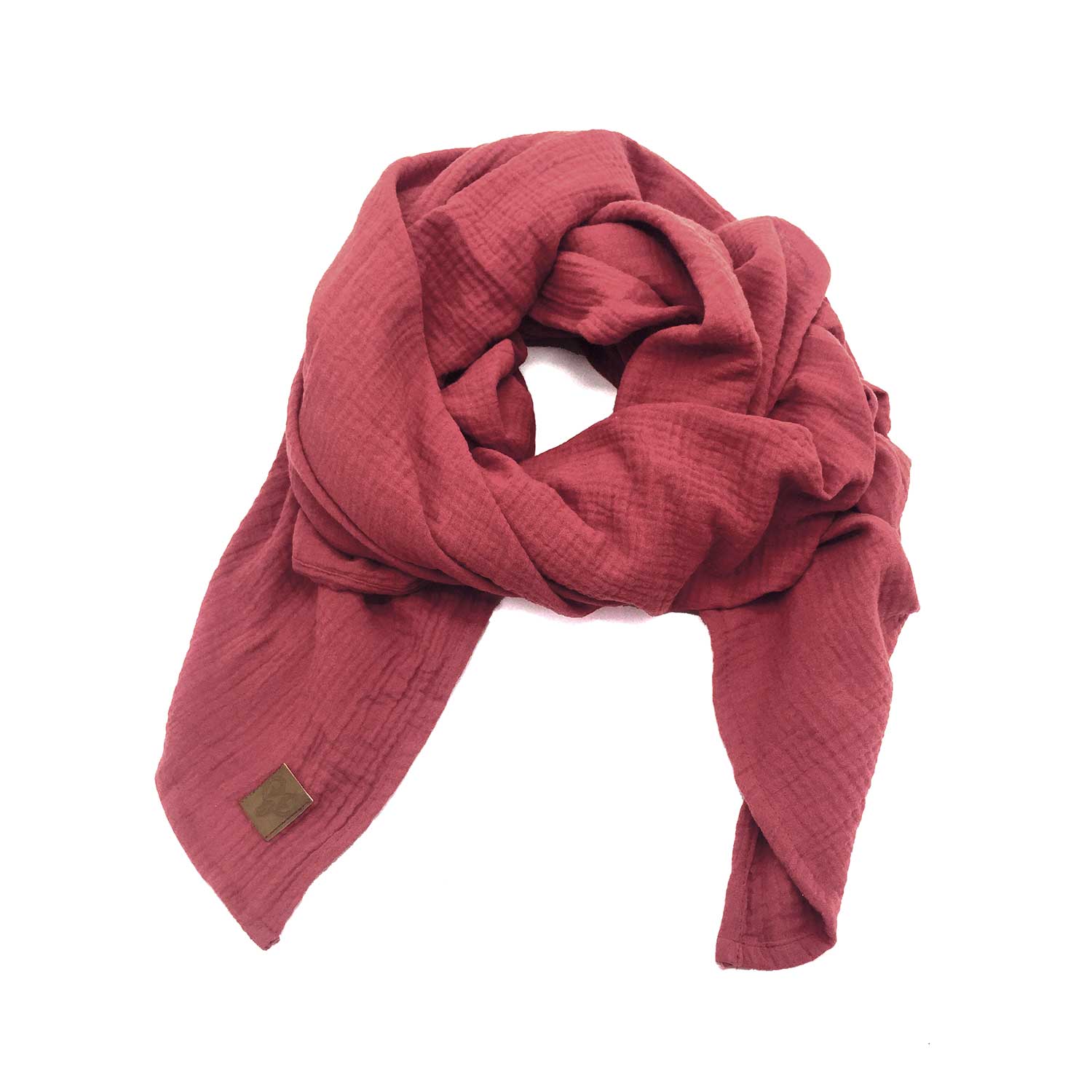 mauve farbenes Musselintuch aus Bio-Baumwolle - großes XL Tuch