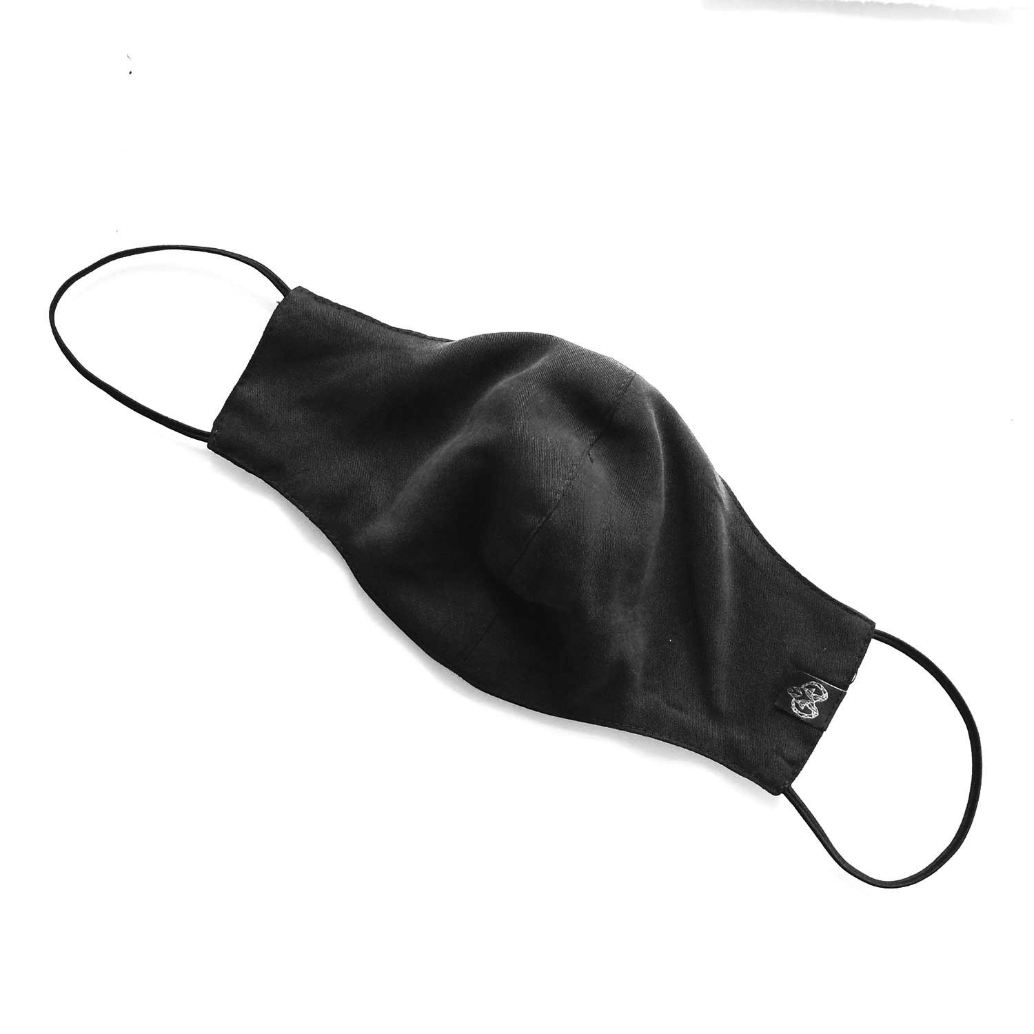 zweilagige Behelfsmaske aus Bio-Baumwolle in schwarz