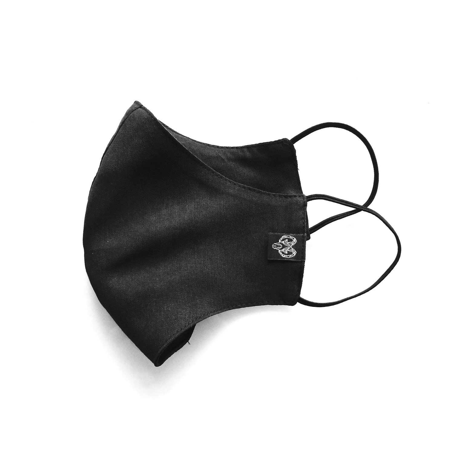 zweilagige Behelfsmaske aus Bio-Baumwolle in schwarz