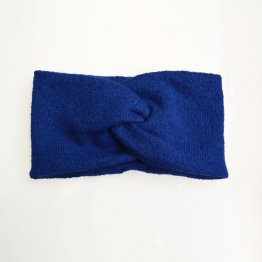 Woll Stirnband in blau