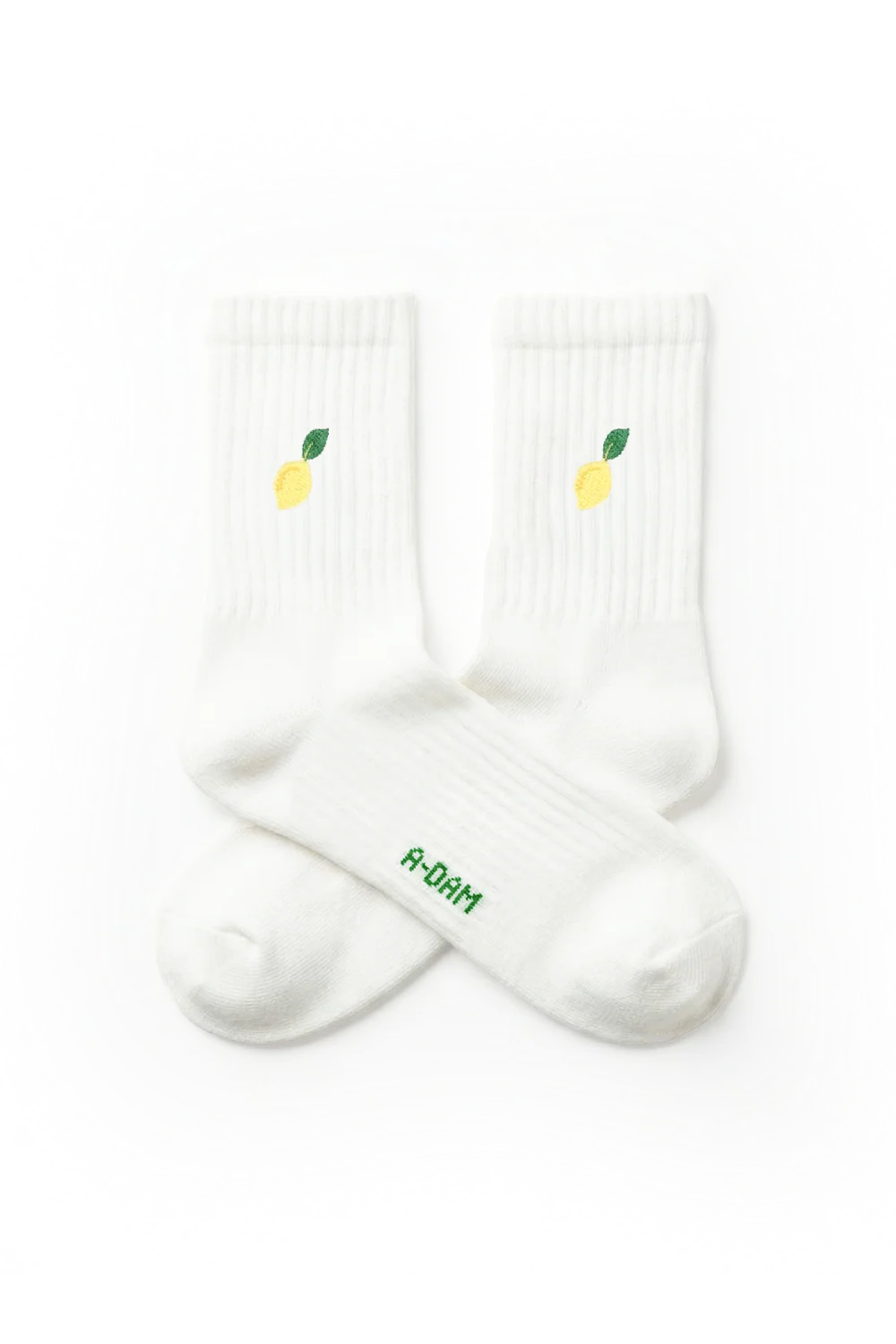 A-dam Socken in weiß mit zitronen Muster