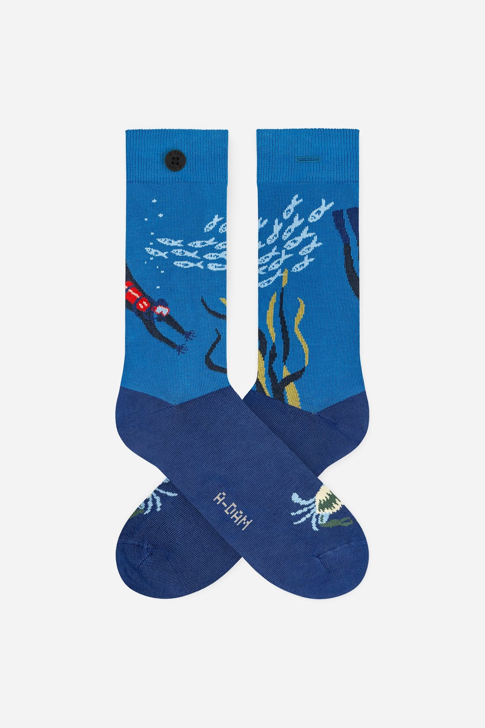 A-dam Blue Underwater Socken – maritime Socken blau, Vorderansicht