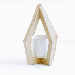 Vase mit Holzhalterung STADE
