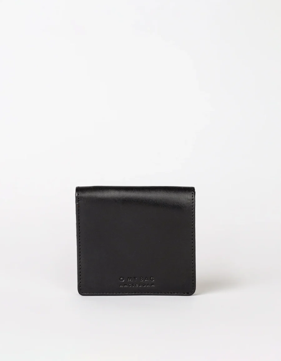 Alex Faltbare Gelbörse Schwarz klassisches Leder von O my Bag