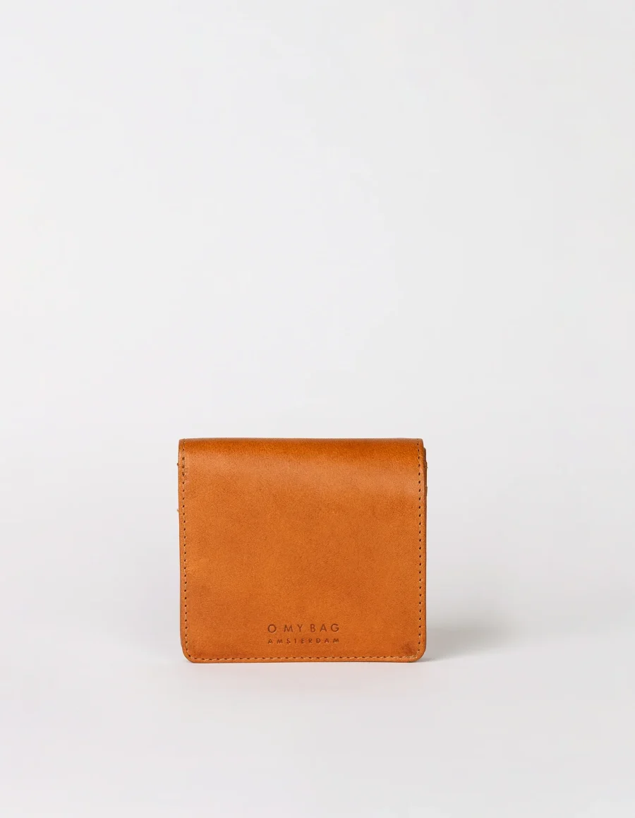 Alex Faltbare Gelbörse Cognac klassisches Leder von O my Bag