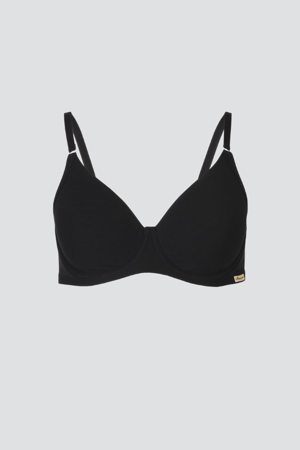 Comazo Bügel BH aus Bio-Baumwolle in schwarz