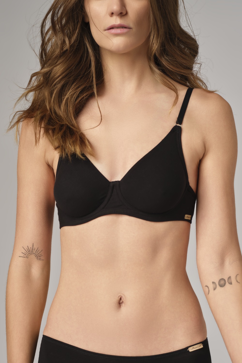 Comazo Bügel BH aus Bio-Baumwolle in schwarz