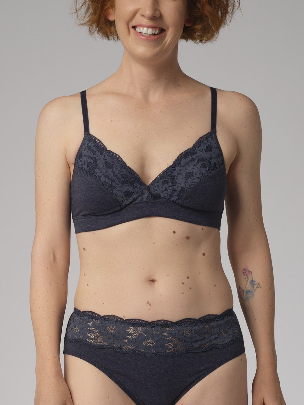 Comazo Soft-BH aus Bio-Baumwolle in marine-melange