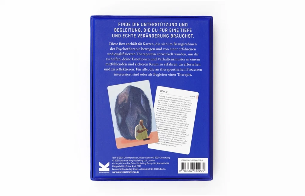 Das Therapie-Set von Linn Martinsen mit 60 Karten zur Selbsterforschung und begleitendem Booklet in hochwertiger Kartenbox.