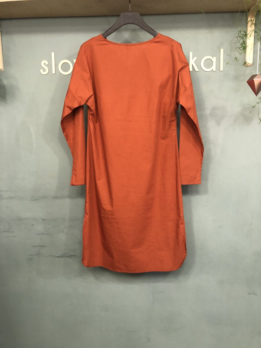 Preloved - JONI Tunika in Rostrot/Orange aus Bio-Baumwolle - M – Bild 2