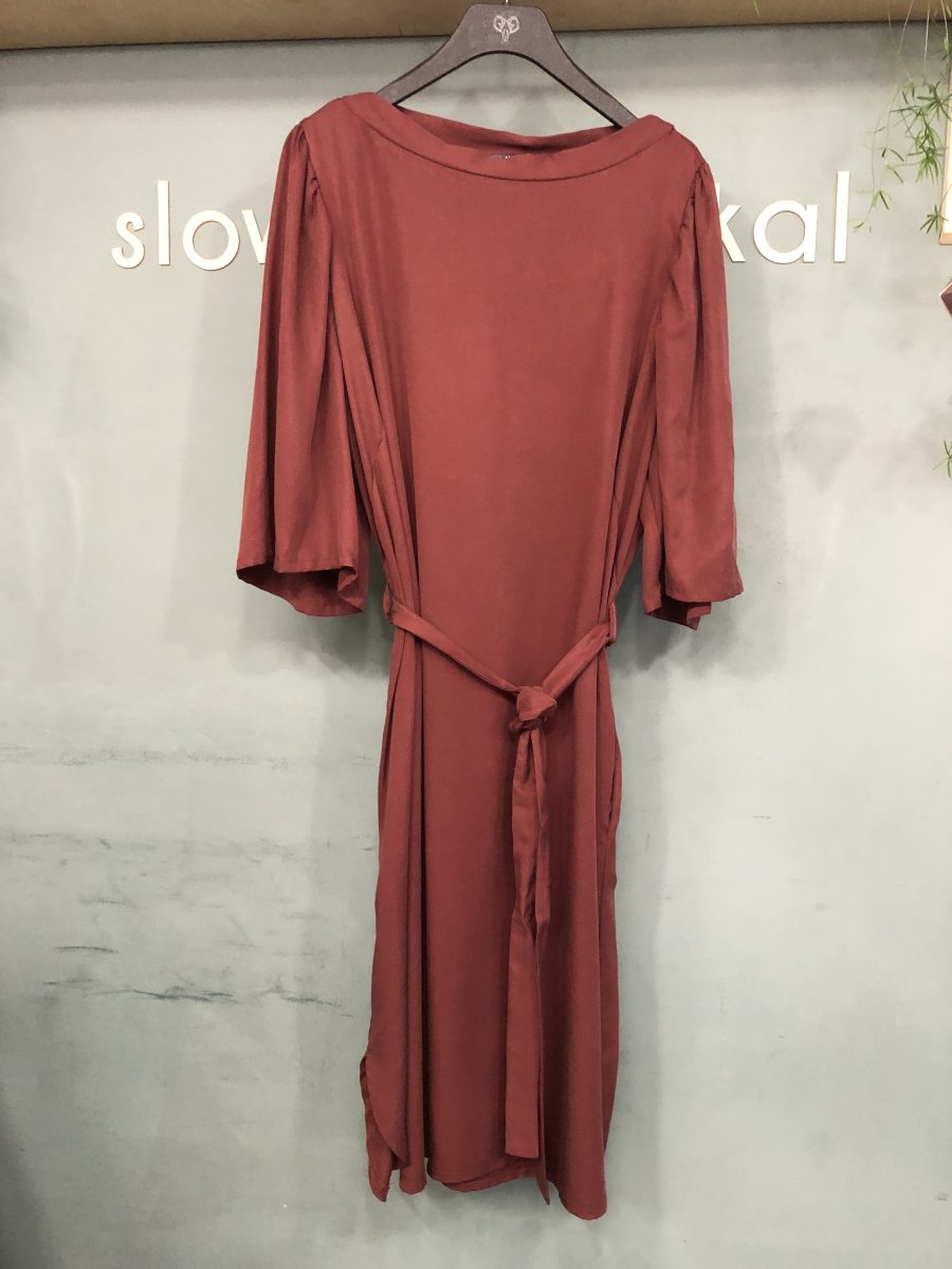 Preloved - LUNA rotes Kleid mit Puffärmeln aus TENCEL® - XL – Bild 3