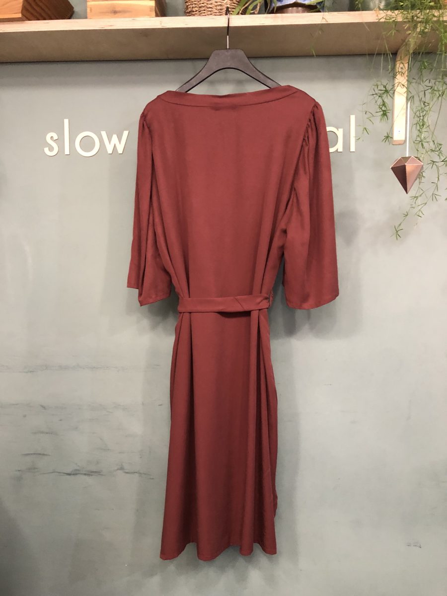 Preloved - LUNA rotes Kleid mit Puffärmeln aus TENCEL® - XL – Bild 4