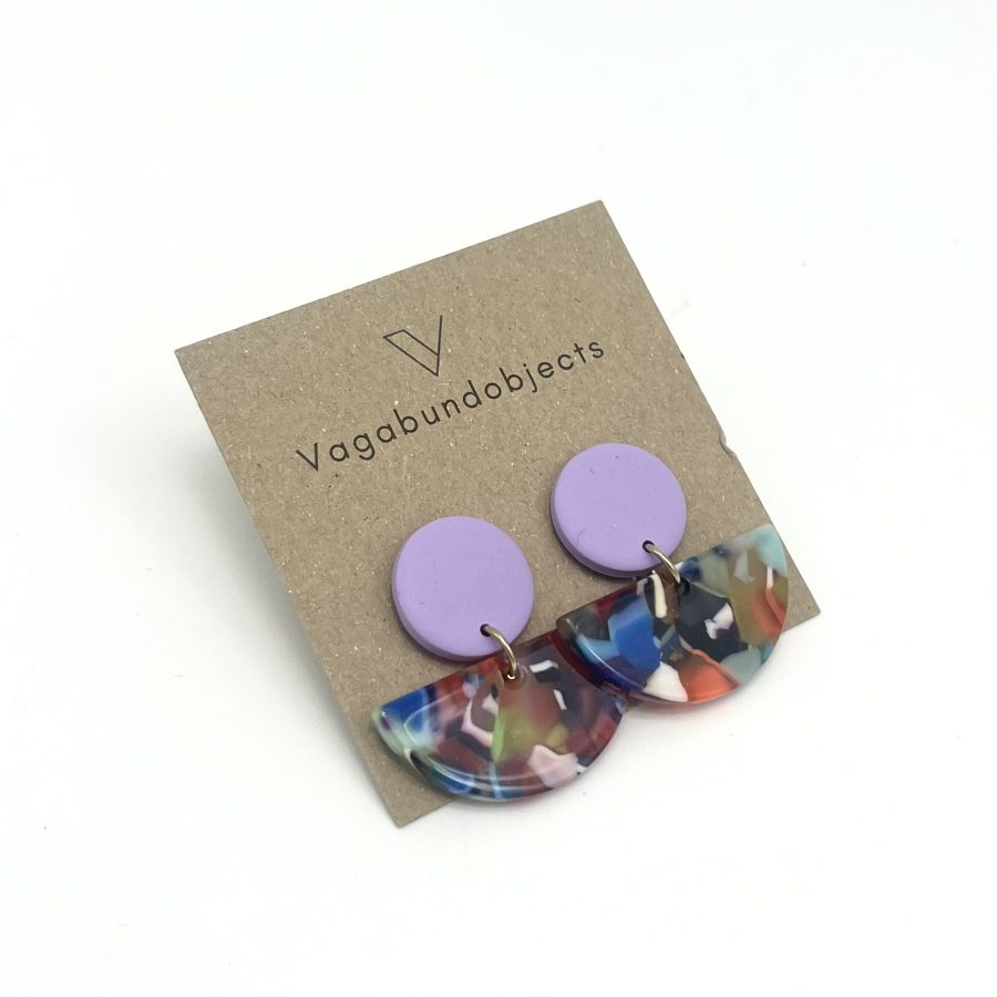 Terrazzo Ohrstecker Flieder/Bunt von Vagabund Objects