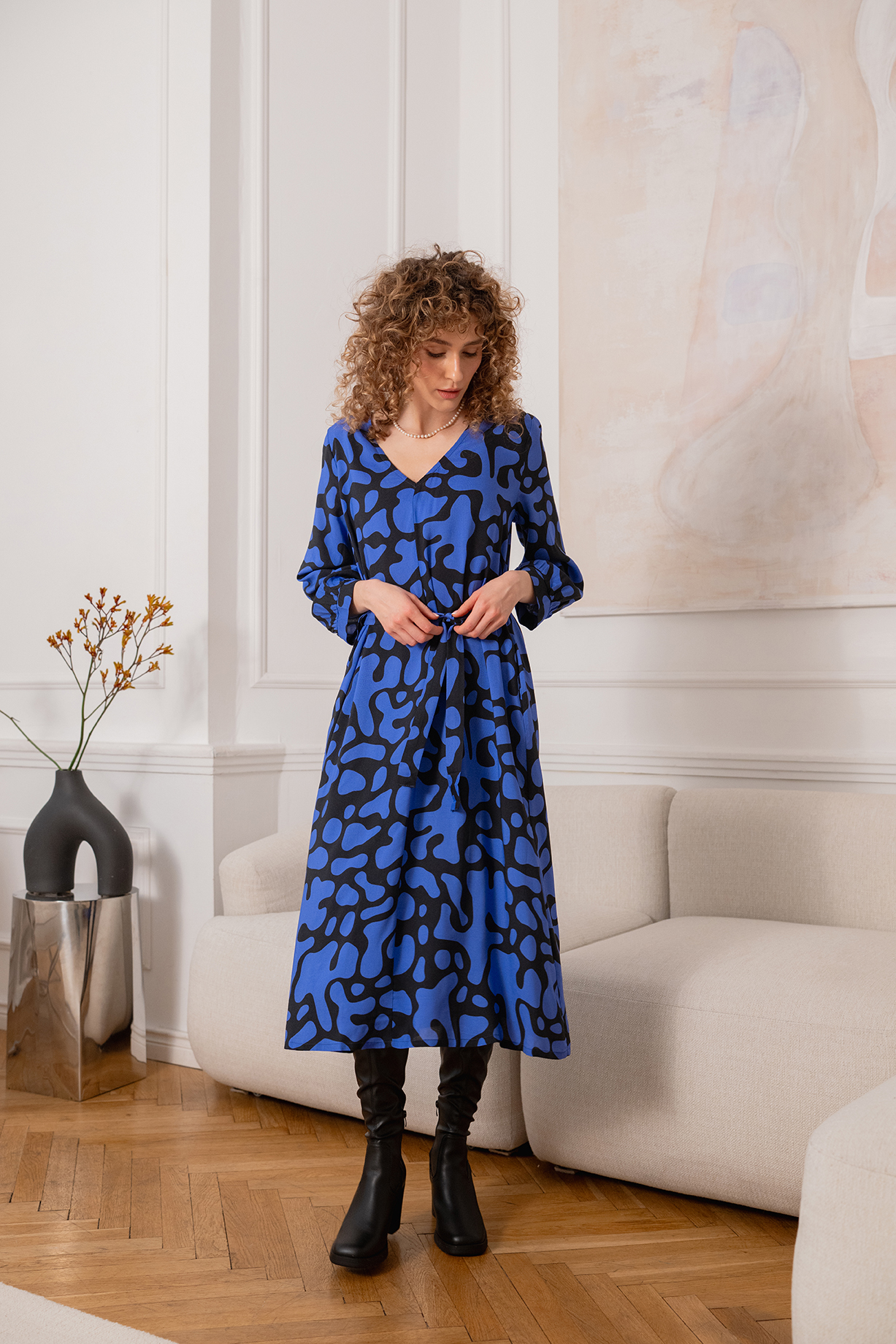 Kleid LUBINA blue bubble aus ECOVERO