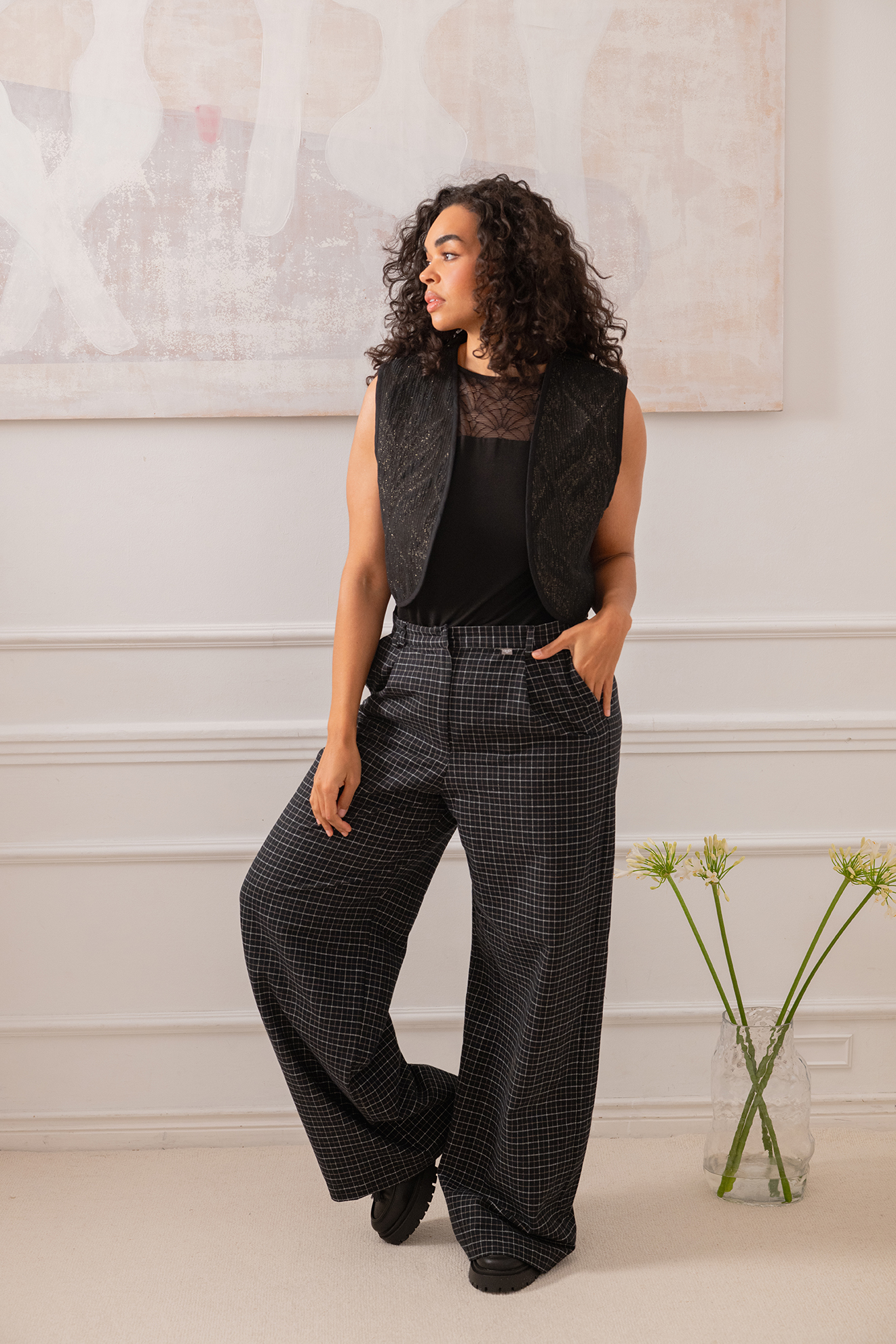 Marlenehose CANO minicheck Bio-Baumwoll Flanell