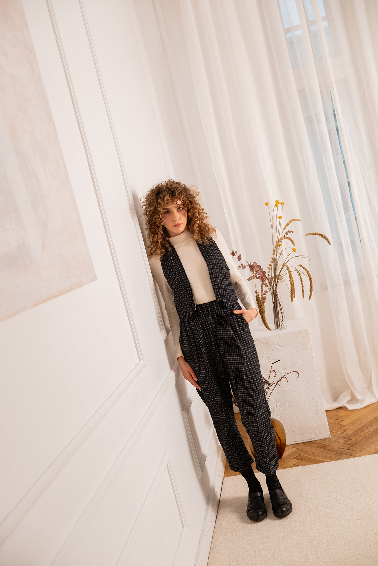 Bundfaltenhose WILLI minicheck Flanell aus Bio-Baumwolle