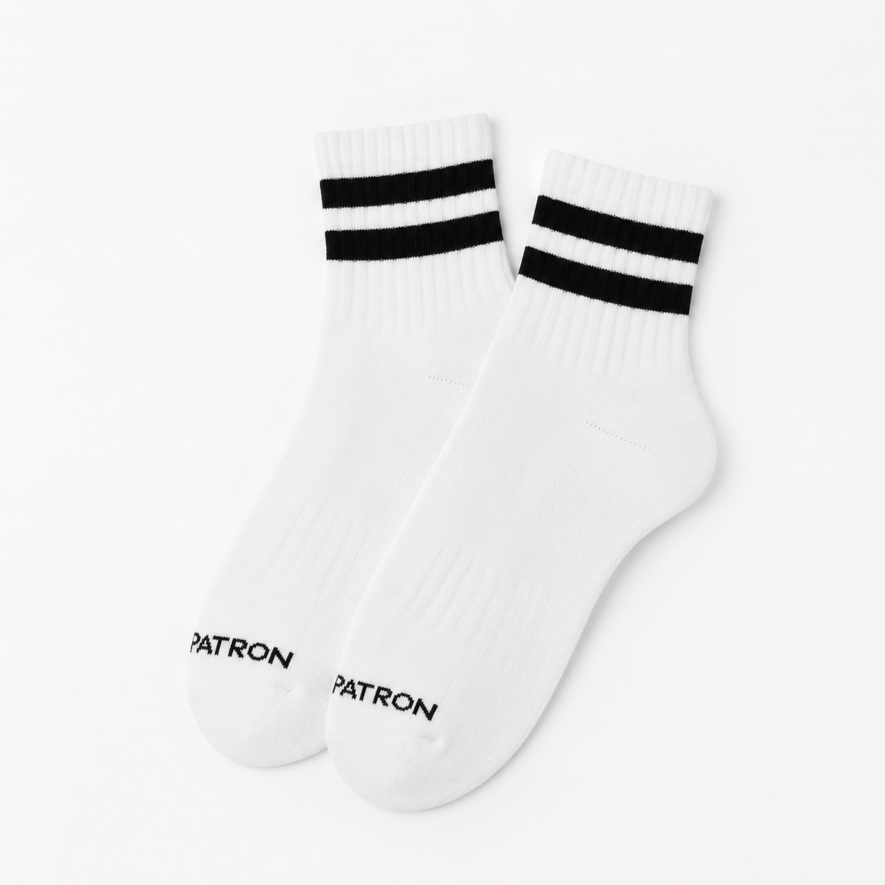 Weiße Tennissocken mit schwarzen Streifen | Patron Socks