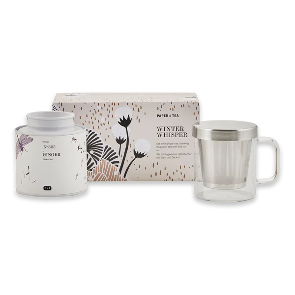Winter Whisper Set – Ingwertee & Tasse Geschenkset | PAPER & TEA