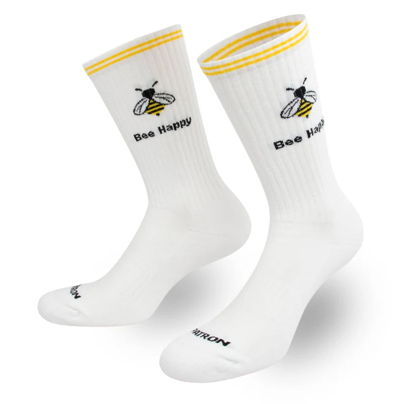 Tennissocken aus Biobaumwolle mit Bienen-Stickerei von Patron Socks