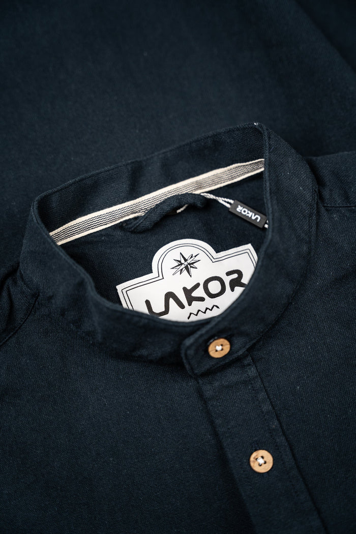 LAKOR Hemd Plain Dal Shirt in Blueberry aus Bio-Baumwolle