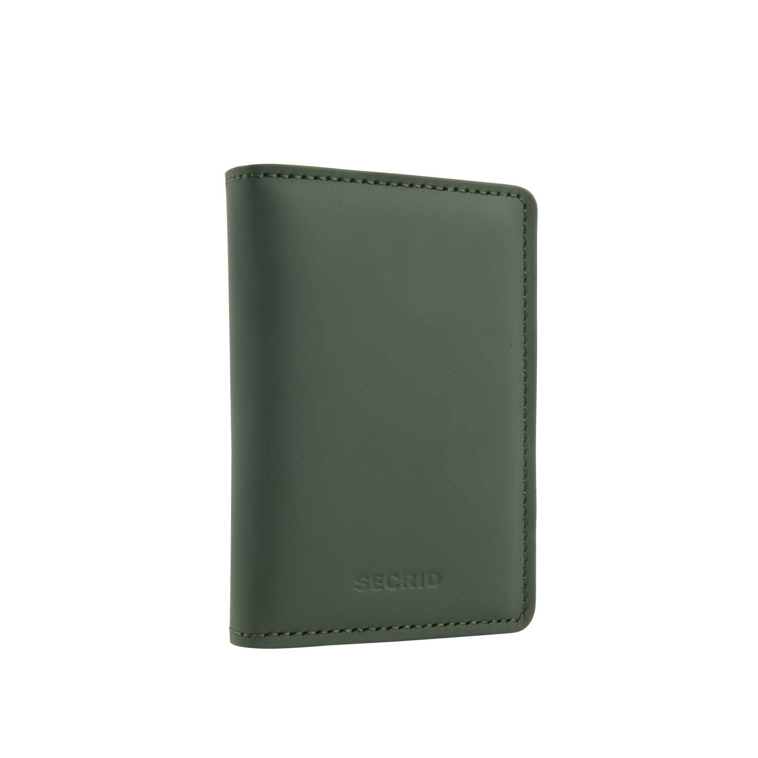 Secrid Slimwallet Matte Green-Black – schlankes Lederwallet ohne Verschlussknopf mit RFID-Schutz, mattes Grün & Schwarz