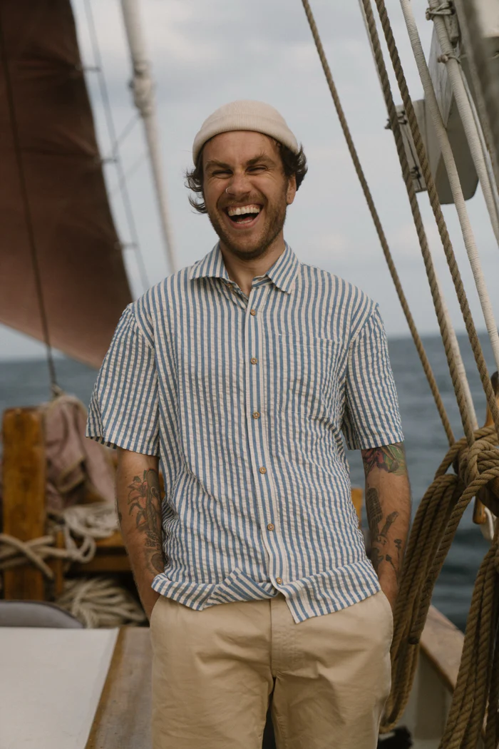 Lakor Hemd seer sucker in Bering sea aus Bio-Baumwolle