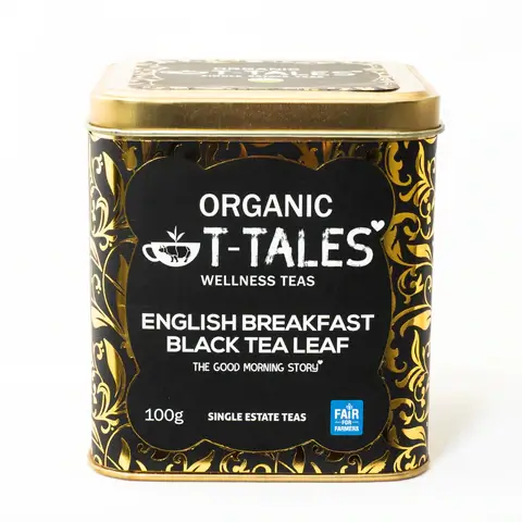 klassischer English Breakfast Tea in Bio Qualität in einer hübschen Metalldose