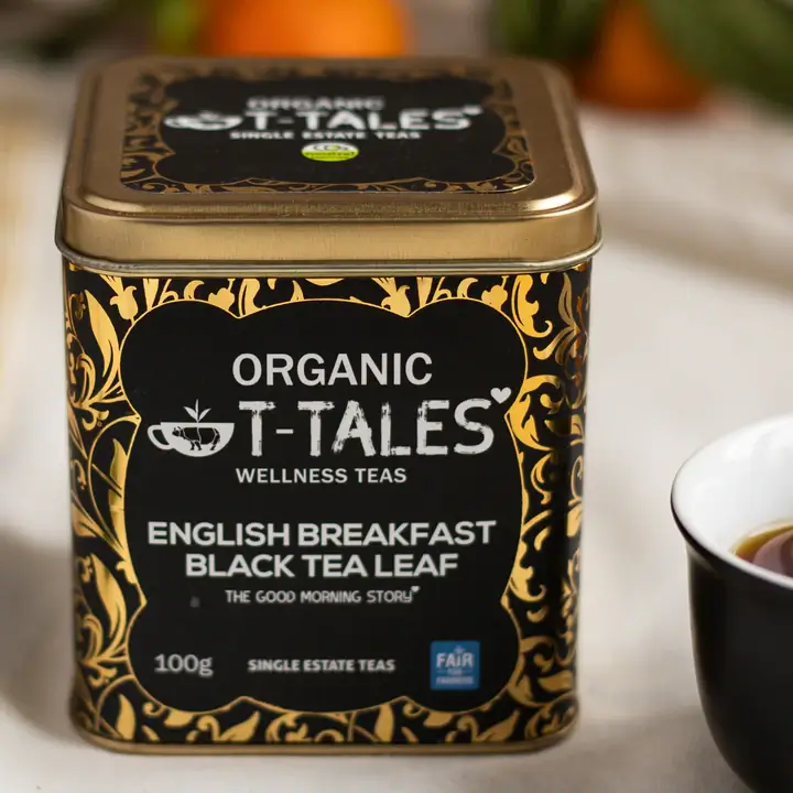klassischer English Breakfast Tea in Bio Qualität in einer hübschen Metalldose