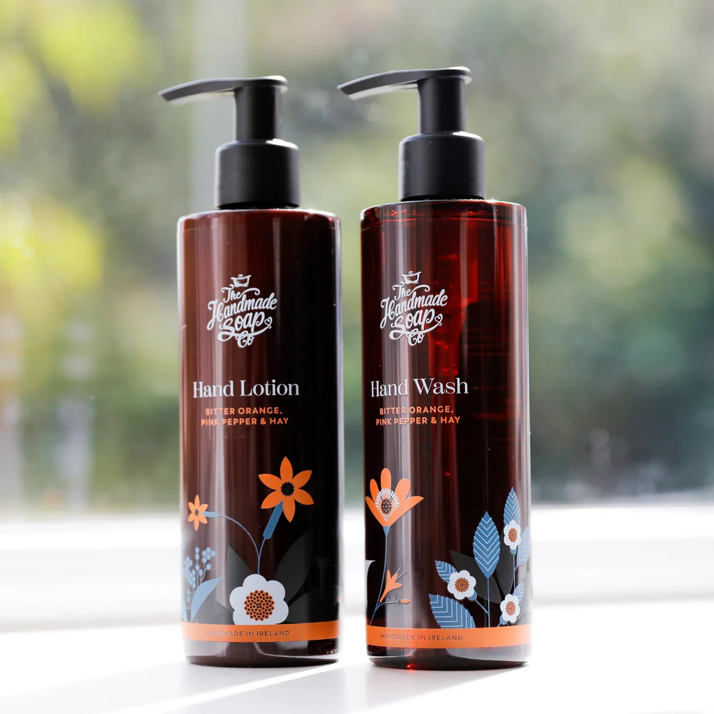 Nachhaltiges Hand Wash & Lotion Set Bitter Orange, Pink Pepper & Hay von The Handmade Soap Company – vegan, handgemacht & plastikfrei