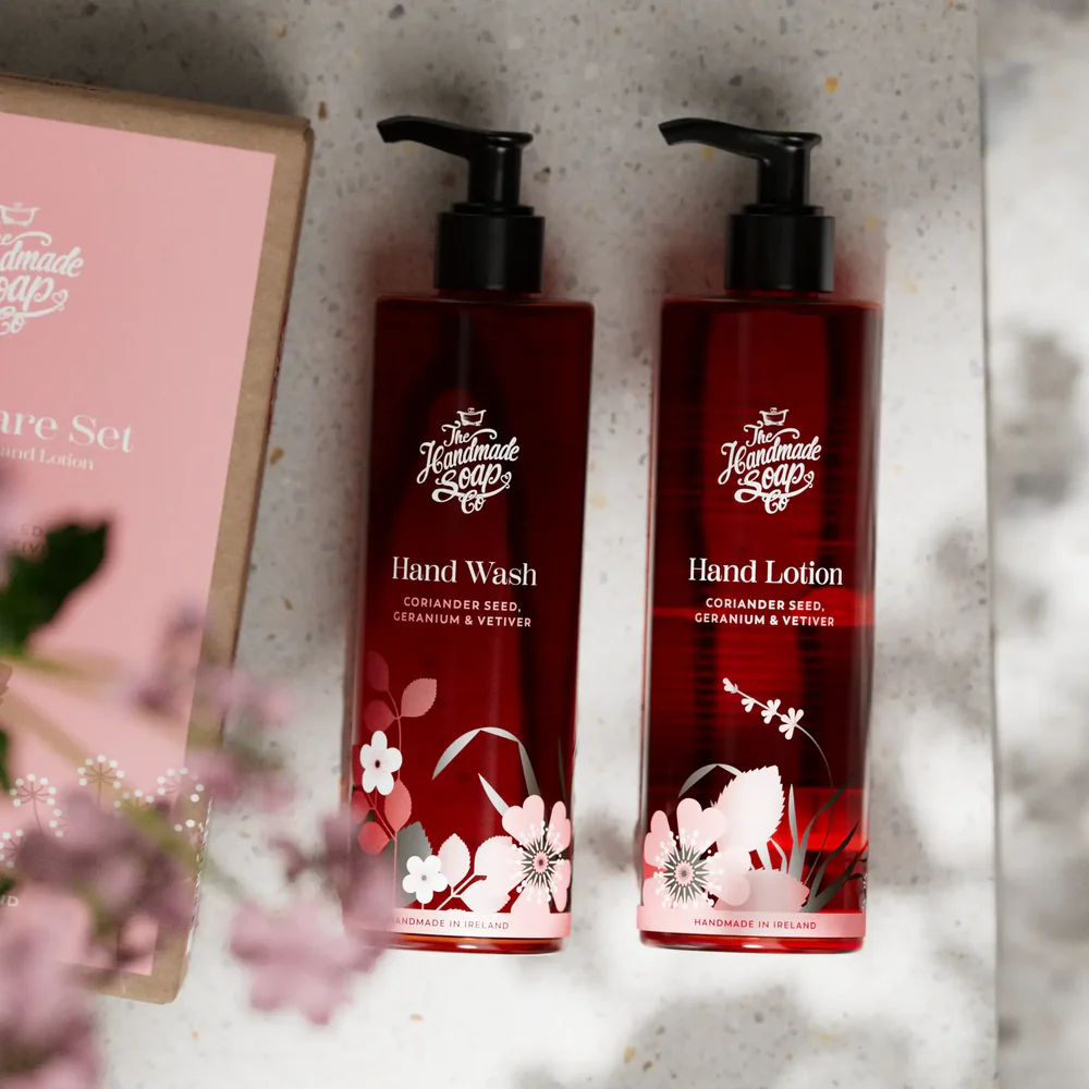 Nachhaltiges Hand Wash & Lotion Set Coriander Seed, Geranium & Vetiver von The Handmade Soap Company – vegan, handgemacht & plastikfrei
