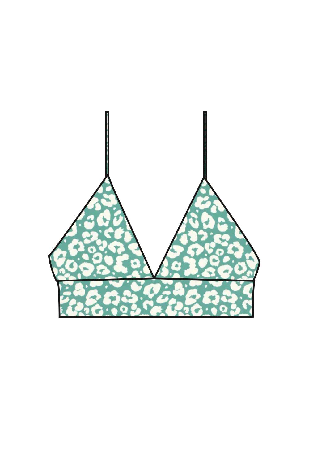Bikinitop SYBIL teal leo