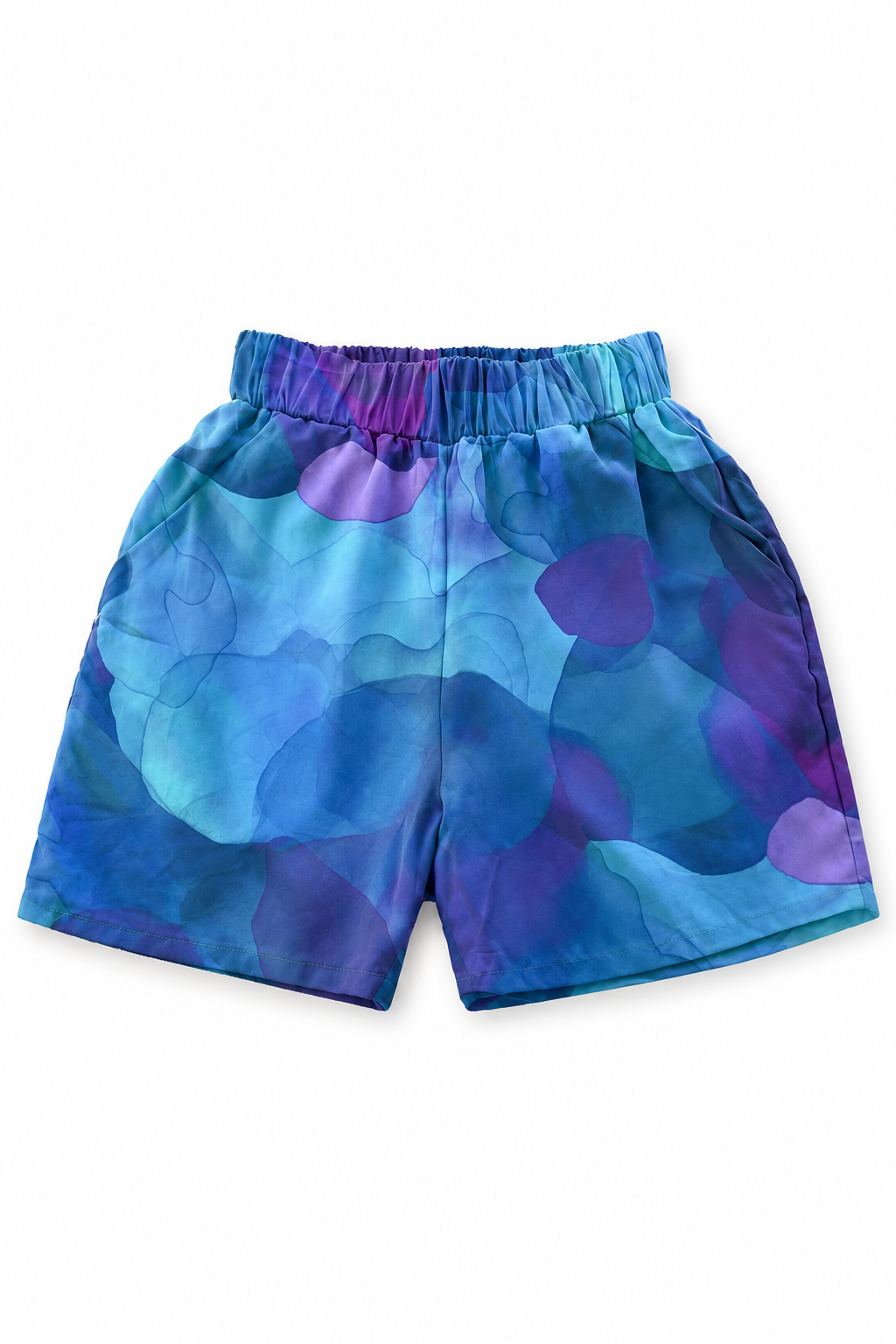 kurze Hose SHORTI mit dark clouds Print in Blautönen aus Ecovero